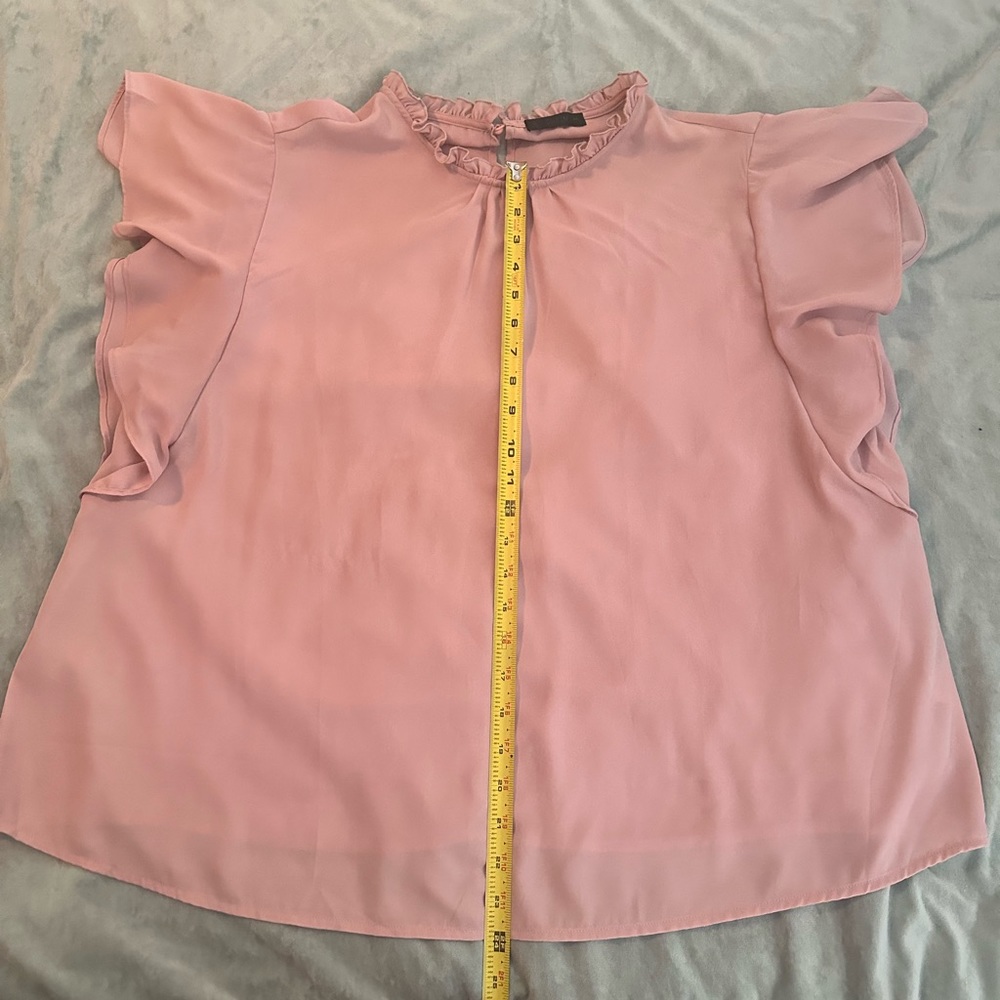 SHEIN pink sheer blouse
